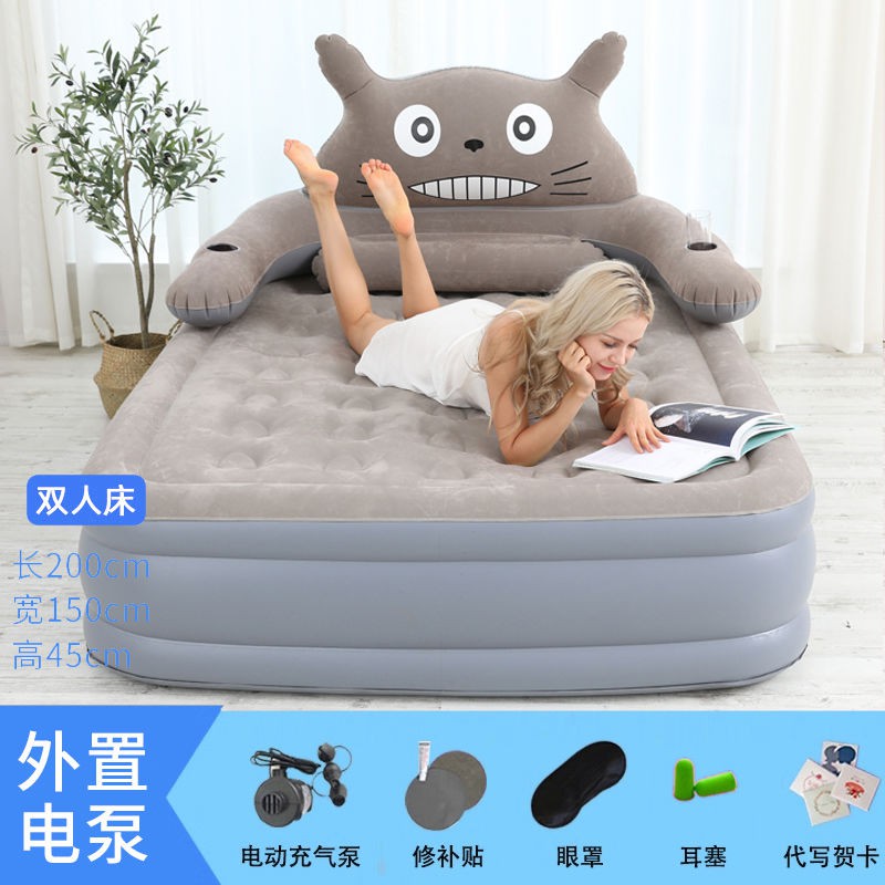 My Neighbor Totoro Air Bed Nệm bơm hơi tự động nâng cao chiều Giường cho gia đình đôi cắm trại di gấp gọn đơn giản <