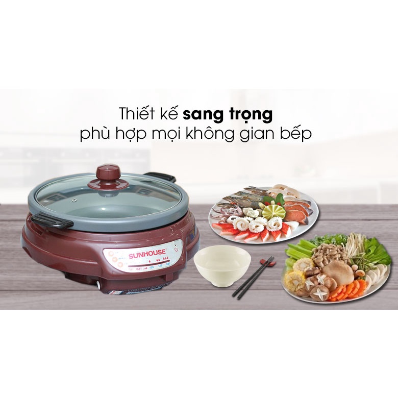 NỒI LẨU ĐIỆN SUNHOUSE SH535L CAO CẤP- HÀNG CHÍNH HÃNG