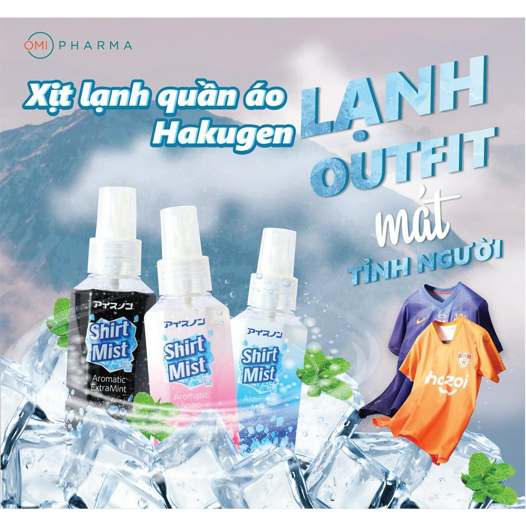 Xịt lạnh quần áo làm mát cơ thể Hakugen Nhật Bản nhiều mùi hương 100ml phù hợp thời tiết mùa hè - Bahachiha