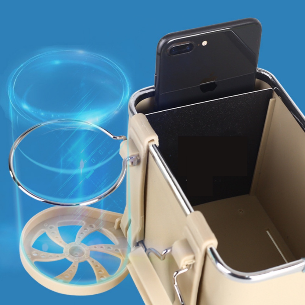 Hộp đựng đồ đa năng gắn bệ tỳ tay xe ô tô để khăn giấy chai nước đồ ăn đồ dùng cá nhân tiện lợi