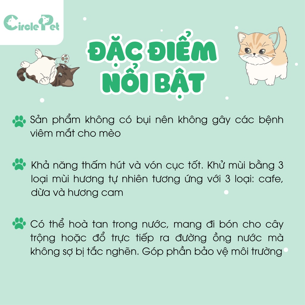 Cát Vệ Sinh Cho Mèo Hữu Cơ Từ Vỏ Đậu Phộng 3 Loại Hương 2,5kg Touchcat - Circle Pet