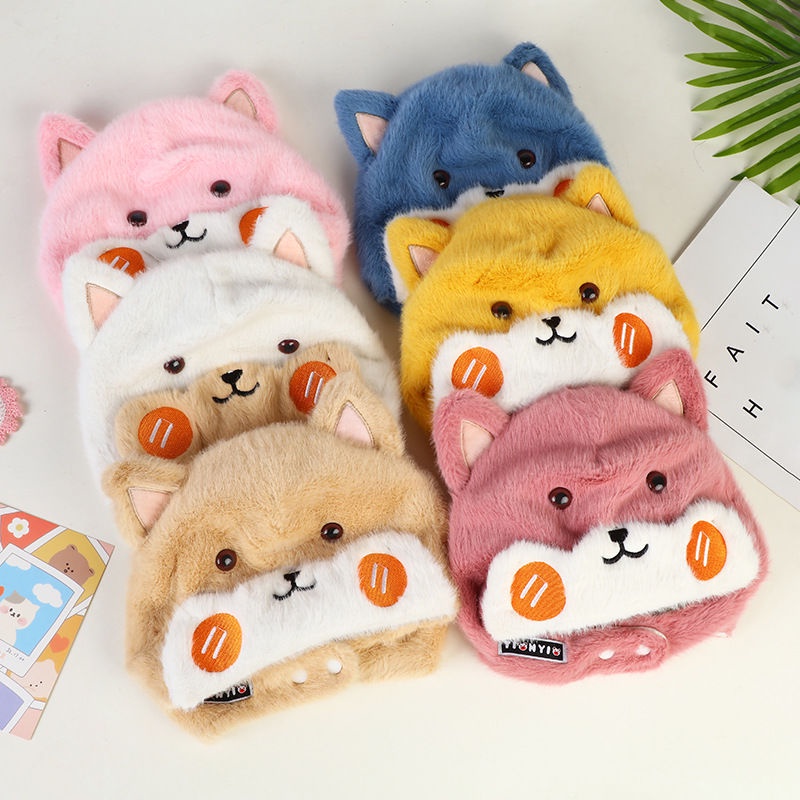 Mũ trùm đầu AMILA dệt thiết kế tai gấu đáng yêu giữ ấm dành cho bé gái