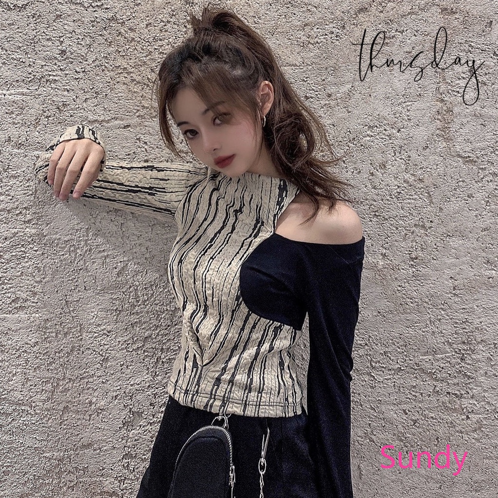 Áo Thun Dài Tay Dáng Ôm Thiết Kế Quyến Rũ Thời Trang Dành Cho Nữ