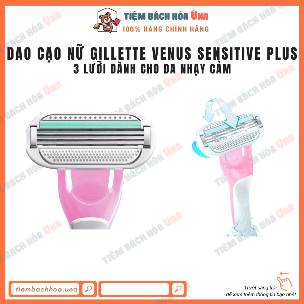 Dao cạo nữ Gillette Venus Sensitive cho da nhạy cảm 3 lưỡi - mẫu mới