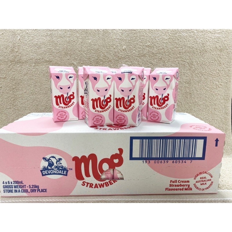 Thùng 24 Hộp Sữa tươi Devondale Moo Dâu 200ml