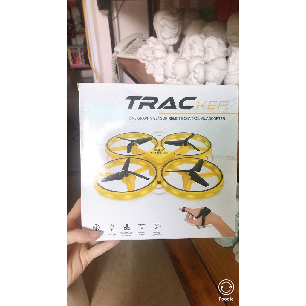 Bộ máy bay drone điều khiển từ xa cảm biến trọng lực đeo ngón tay có đèn led