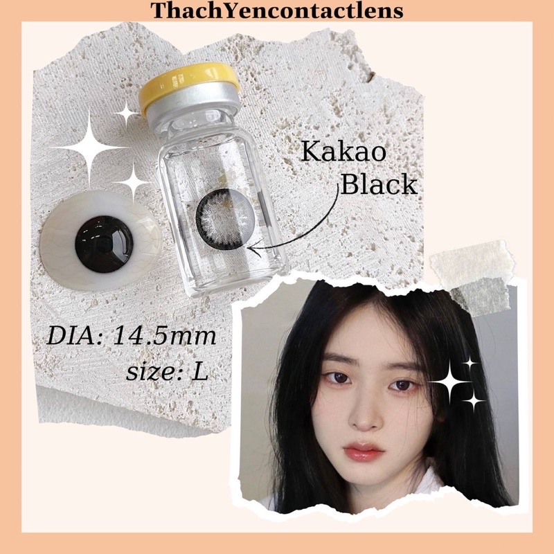 Kính áp tròng Kakao Black - Lens Độ từ 0 - 10 độ