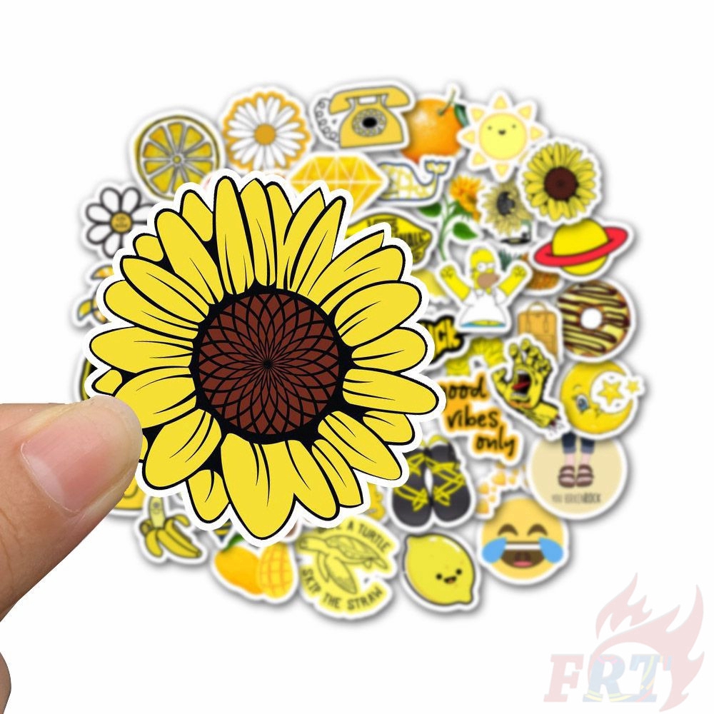 ❉ VSCO： Ins Fashion Yellow Series 02 - Sunshine Beach Stickers ❉ 50Pcs/Set Cartoon DIY Mixed Decals Doodle Stickers