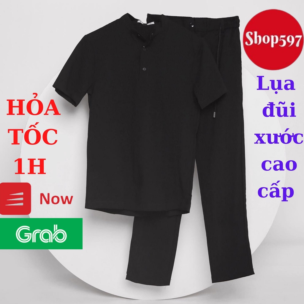 Bộ đũi nam quần dài áo cộc tay cao cấp S2