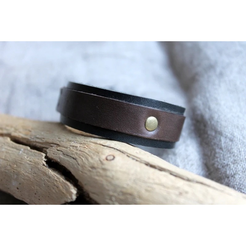 Vòng Tay Da Unisex Da Bò Thật Làm Thủ Công Handmade