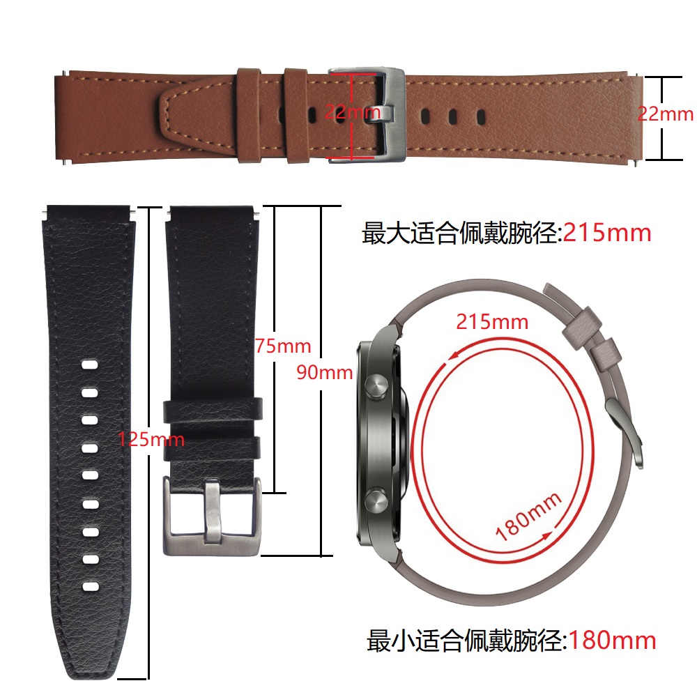 Dây Đeo Da 22mm Cho Đồng Hồ Huawei Gt2Pro Huawei Gt2Pro