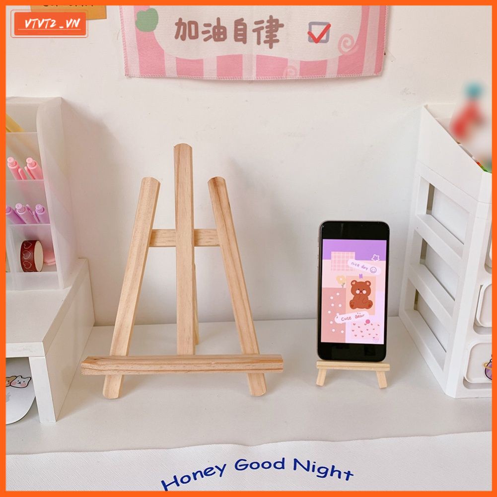 【COD】 Mini Khung Tranh Sơn Gỗ Điện Thoại Giữ Máy Tính Để Bàn Bằng Gỗ Khung Giá cho Điện Thoại Di Động Đứng
