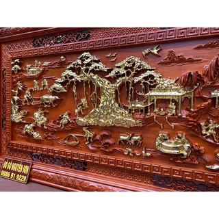 Tranh gỗ đồng quê 79 x 155cm