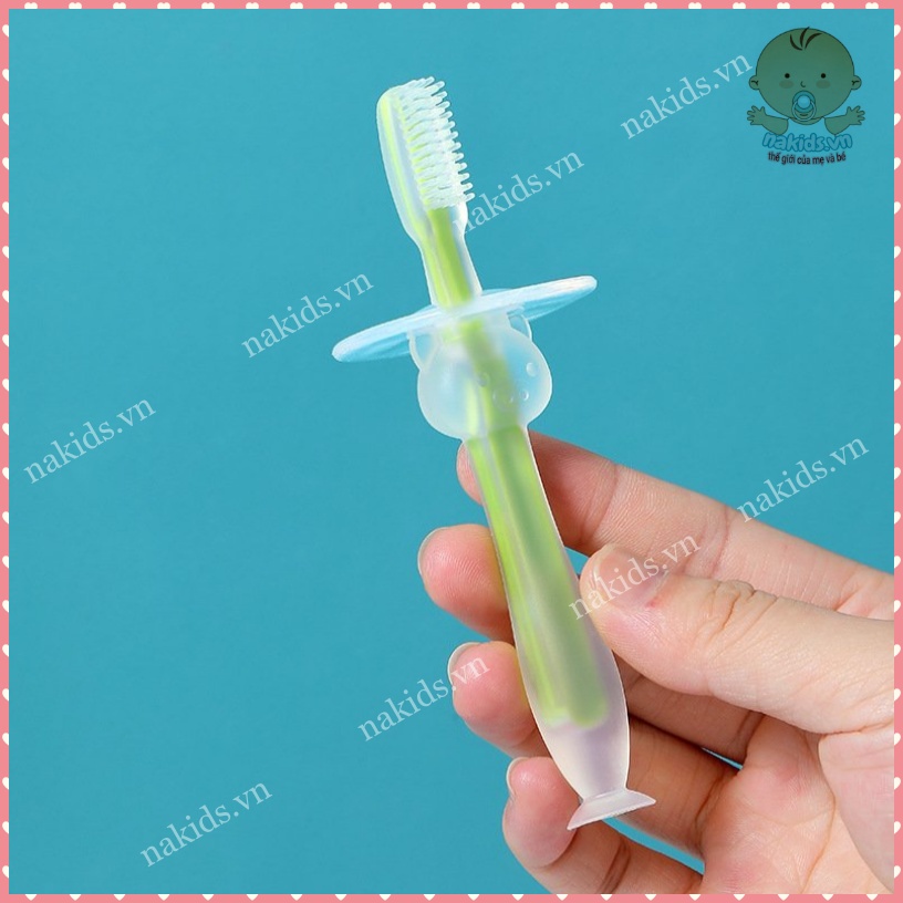 Bàn Chải Silicon Cho Bé Tập Đánh Răng, Chất Liệu Mềm Mại cho bé từ 1 - 3 tuổi