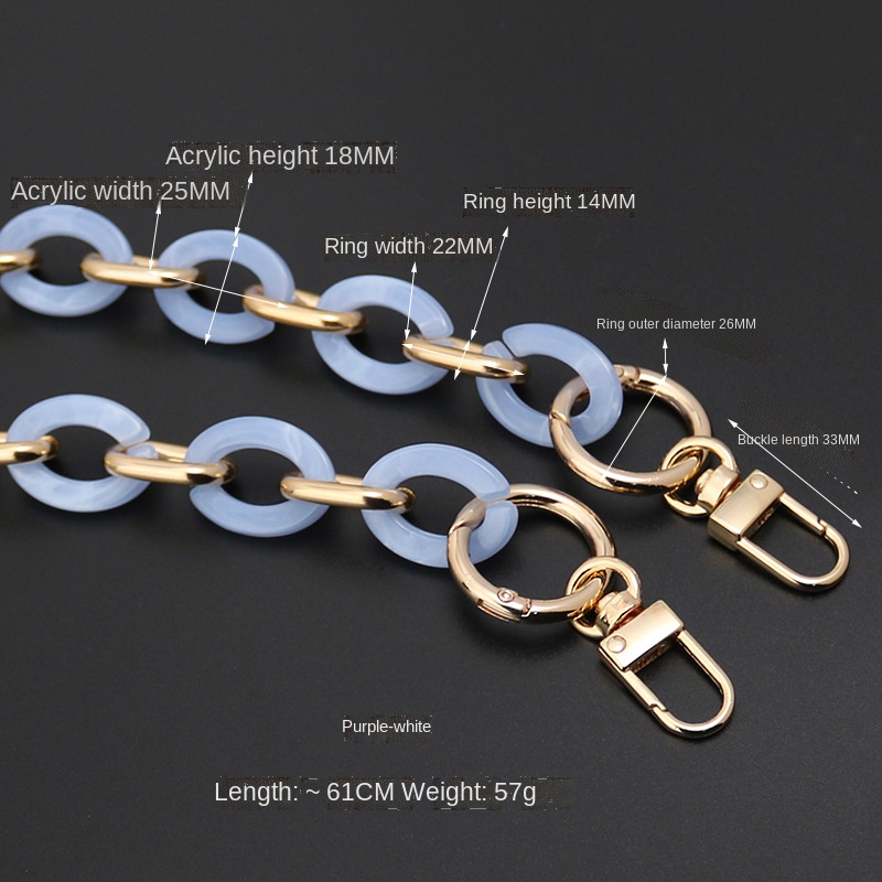 Túi Xách Đeo Vai Hình Chữ O Bằng Acrylic Phối Dây Xích Thời Trang Phong Cách Mới