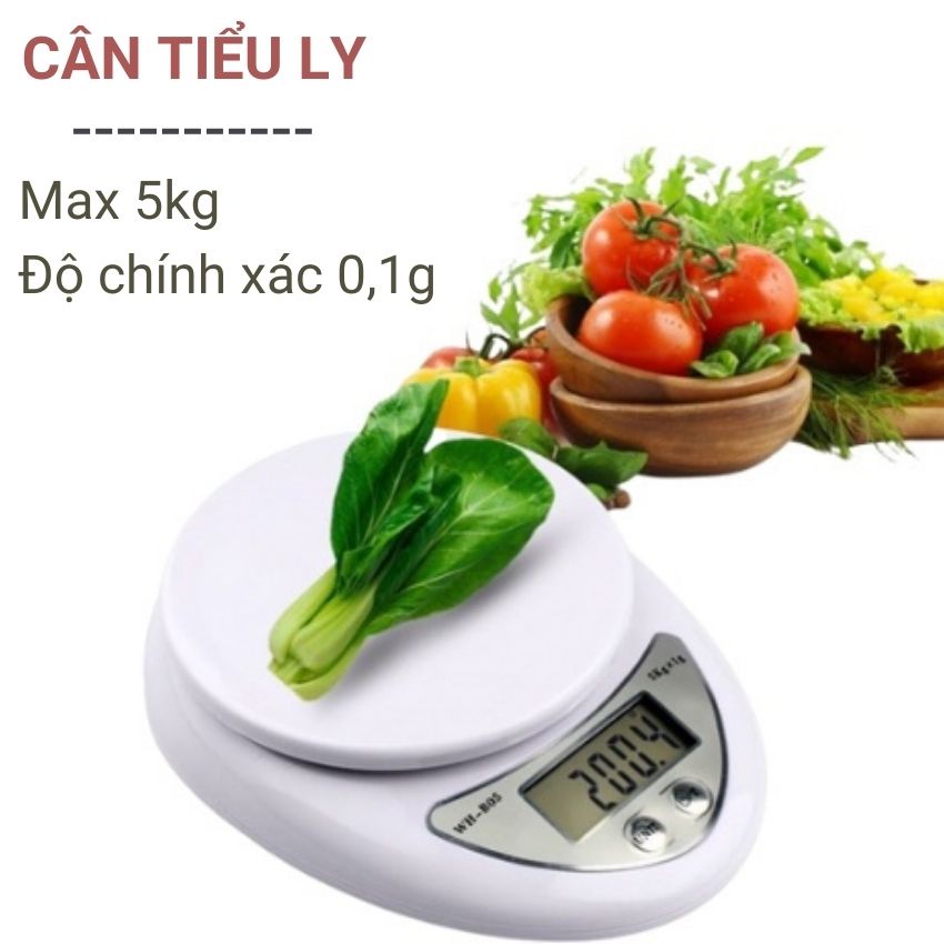Cân tiểu ly mini điện tử cho nhà bếp cân liều lượng thức ăn cho người ăn kiêng siêu chính xác định lượng đến 5kg Angola
