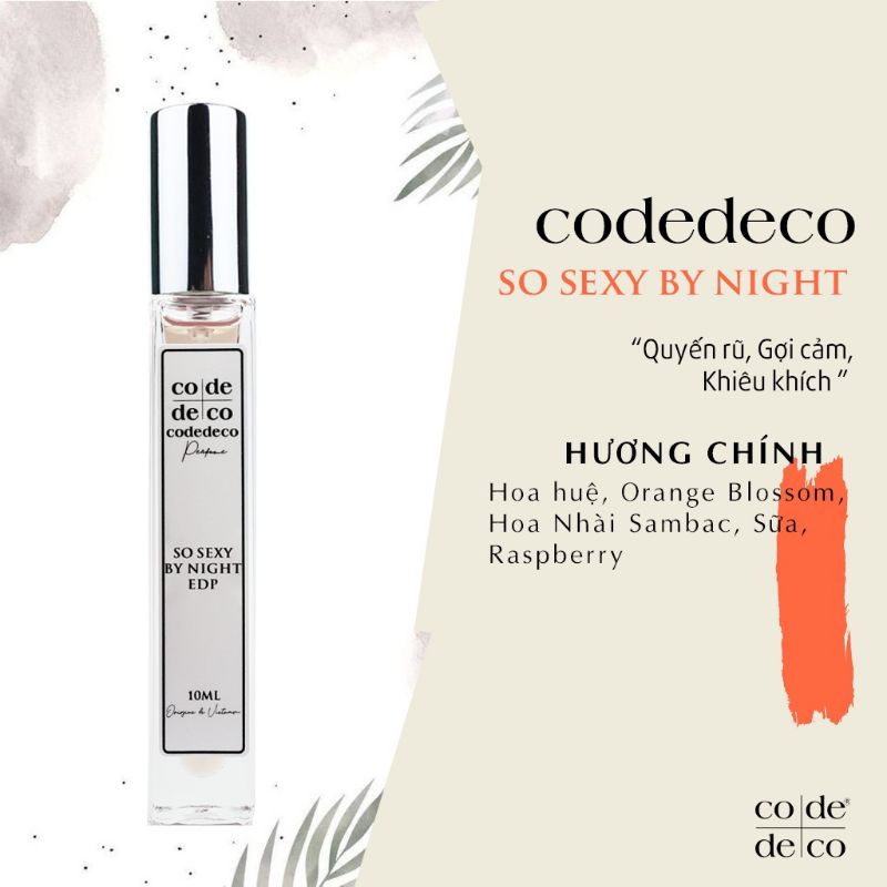 Tinh dầu nước hoa Code Deco So Sexy By Night EDP 10ml,gợi cảm,ngọt ngào
