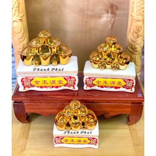 Thỏi vàng men phong thuỷ- thỏi vàng sứ vật phẩm trưng bàn thờ thần tài