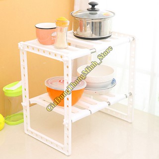 Kệ Gầm Bếp 2 Tầng Đa Năng, Tiện Dụng, Tiết Kiệm Không Gian Nhà Bếp, Kệ Để Nồi Niêu Xong Chảo