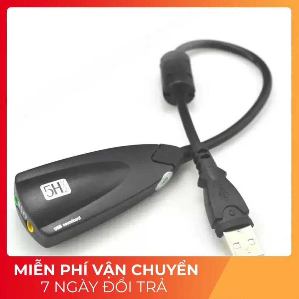 [Chính hãng]USB âm thanh 5HV2 chuyển đổi từ cổng USB ra cổng âm thanh 3.5 cho thiết bị hư hỏng cổng sound tai nghe