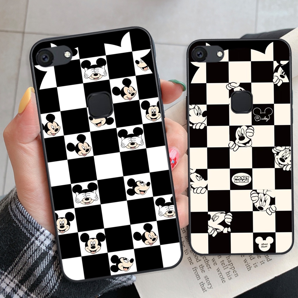 Ốp lưng Vivo V7 / V7 Plus / V7+ trái tim họa tiết caro, mikey họa tiết beabrick kaws cute