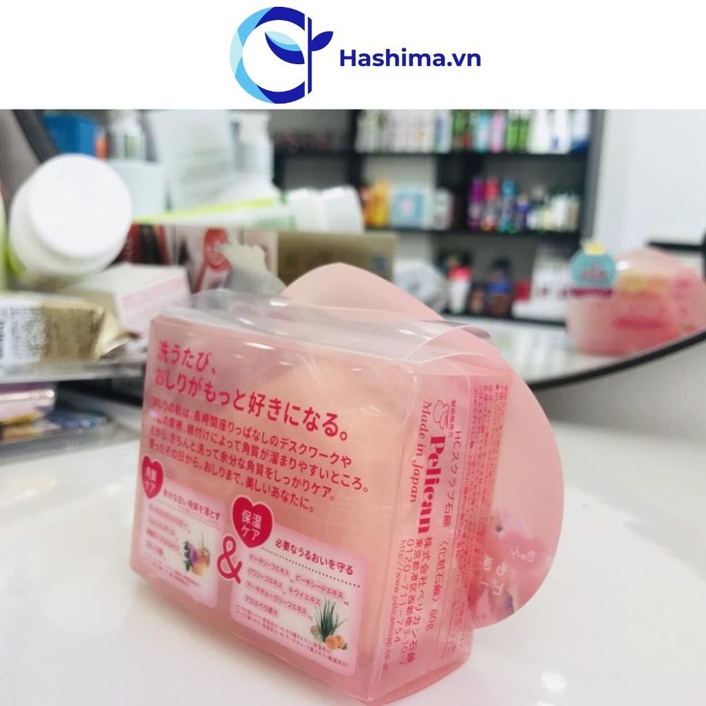 Xà phòng giảm thâm mông Pelican For Back 80g chính hãng Nhật Bản - Loại bỏ lớp da chết, làm sạch các lớp sừng