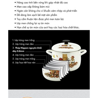 Bộ nồi tráng men Fujihoro FTCV-3
