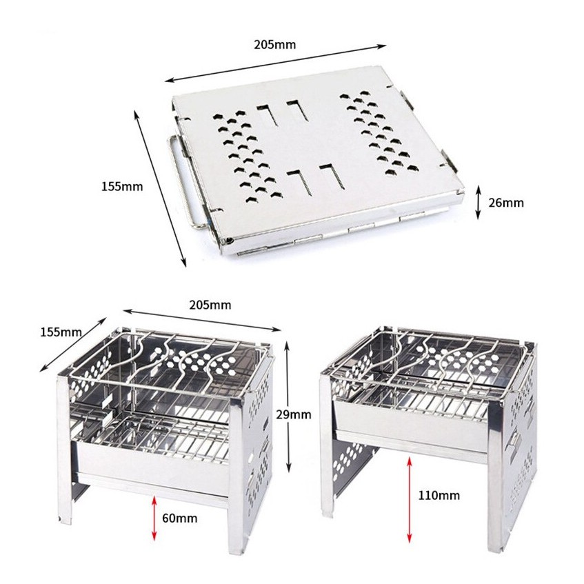 FOLDING FIRE PLATE - Bếp Nướng xếp Camping BBQ - Home and Garden