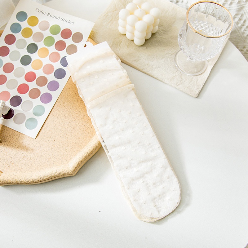 XIXI Vớ Ren Siêu Mỏng Xuyên Thấu Họa Tiết Chấm Bi Phong Cách Lolita Nhật Bản Thời Trang Mùa Hè Cho Nữ