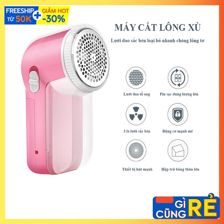 Máy Cắt Lông Xù Quần Áo, Chăn Thảm Sạc Pin Tiện Lợi