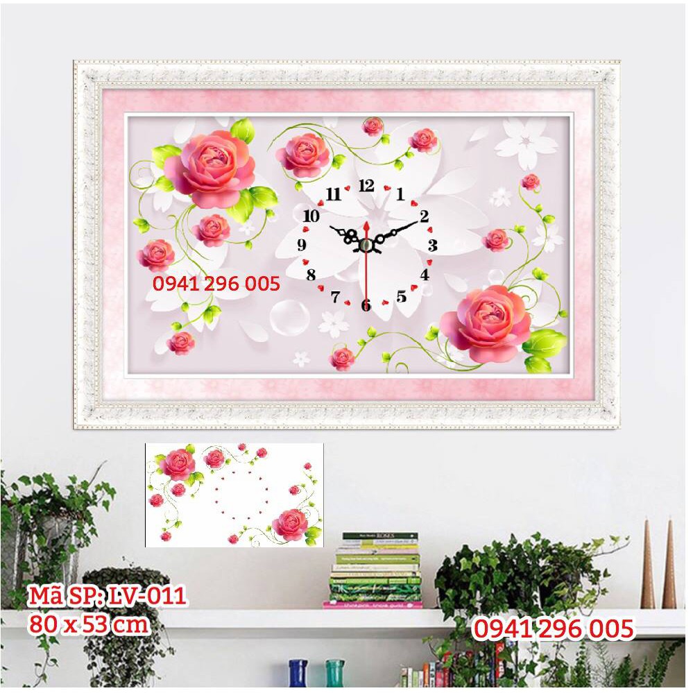 Tranh đính đá Hoa Hồng Khoe Sắc  - chưa đính đá