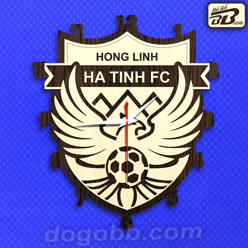 Đồng Hồ Logo Bóng Đá Hồng Lĩnh Hà Tĩnh Treo Tường V-League V.League VLeague Gỗ Bền Rẻ Đẹp - Đồ Gỗ BB