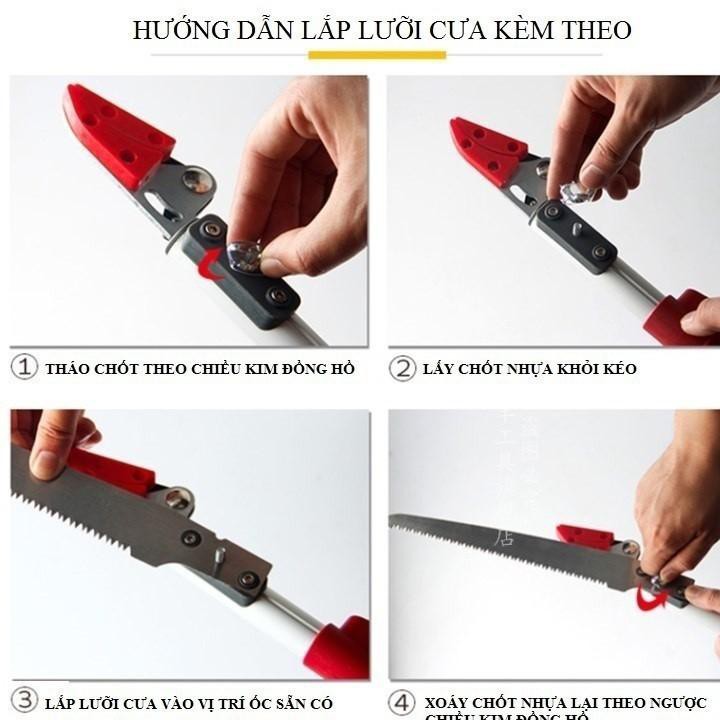 kéo cắt cành hái hoa quả trên cao đa năng dài 3 mét