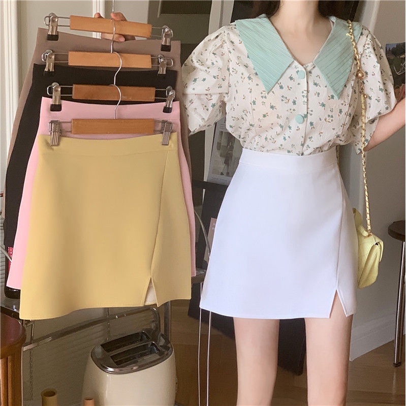 Váy Ôm Eo Cao Xẻ Tà Thời Trang Mùa Hè Mới