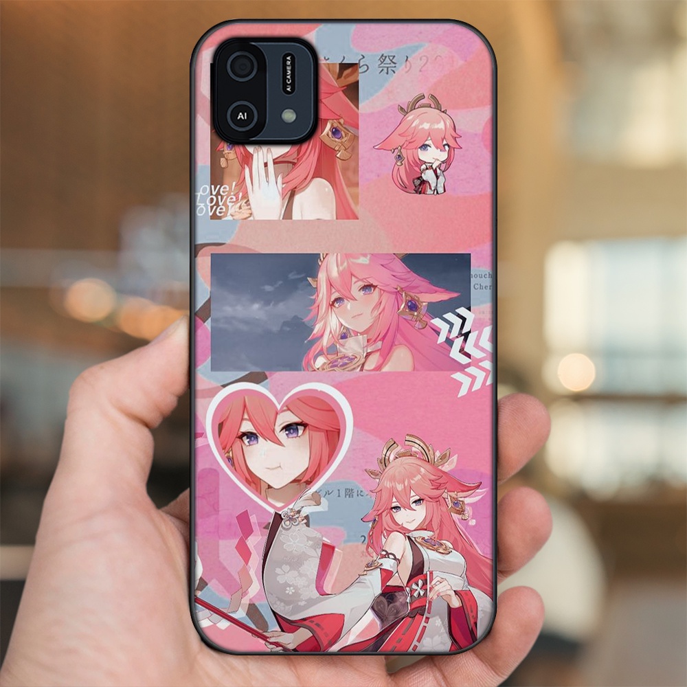 Ốp lưng Oppo A16K viền đen in hình Yae Miko Genshin Impact