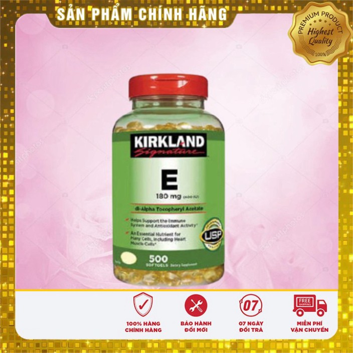 Vitamin E 180mg Kirkland 500 Viên – Mỹ 05/24