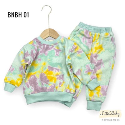 Đồ bộ bé gái dài tay nỉ da cá LITIBABY họa tiết, size 2 đến 8 tuổi [BNBH]