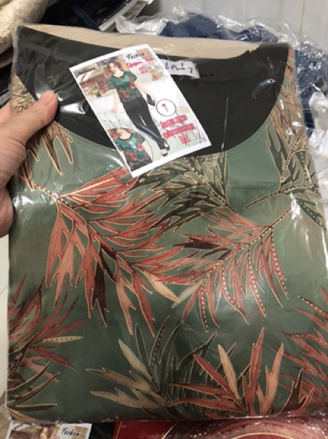 Đồ bộ áo gấm quần cotton xịn trung niên cao cấp