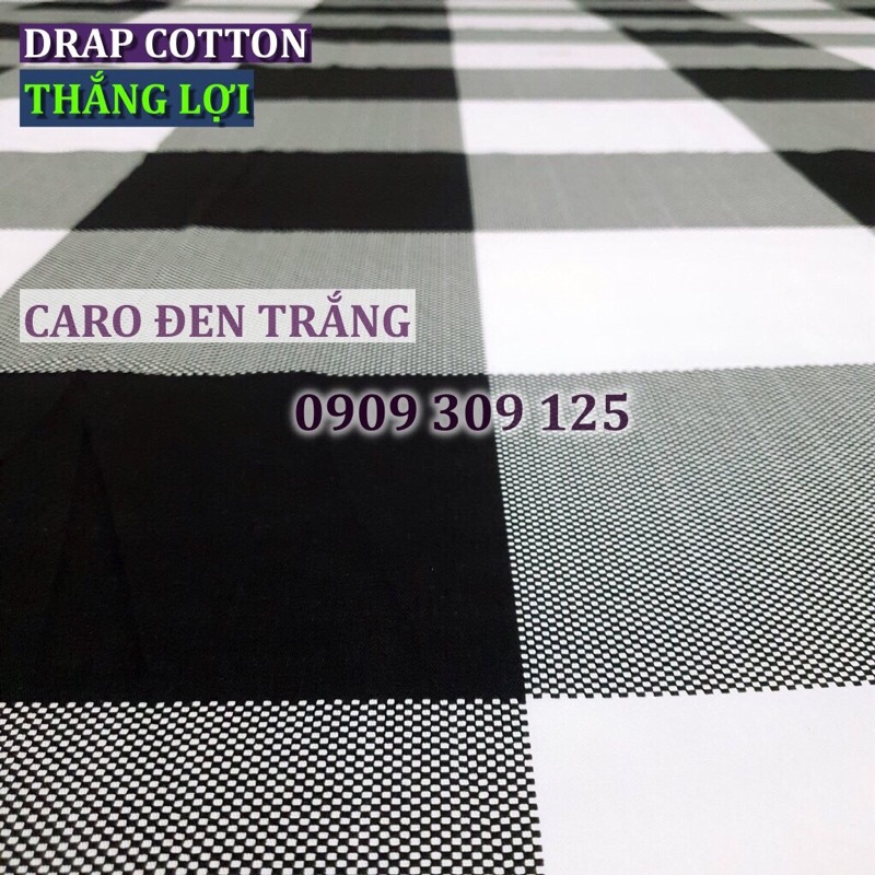 DrapThắng lợi, ga giường IN LOGO (4 món) mẫu ĐEN TRẮNG cao cấp