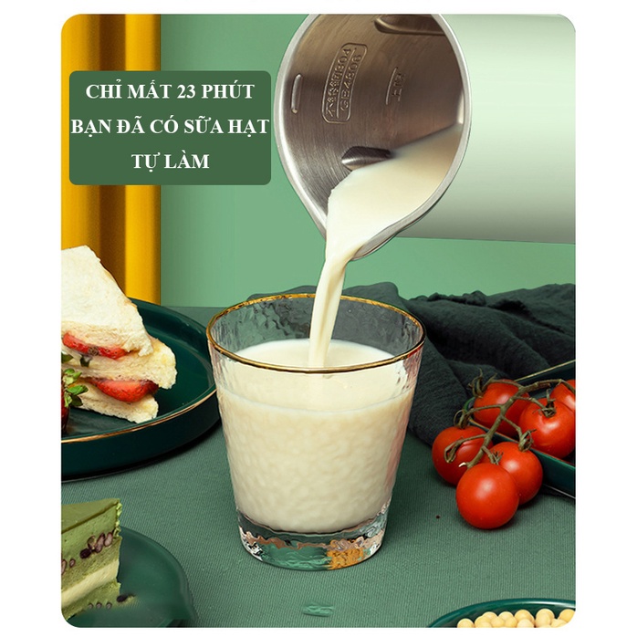 Máy làm sữa hạt mini đa năng, máy nấu sữa hạt đậu nành, nấu cháo cho bé, máy xay hạt, máy làm sinh tố, đun nước sôi