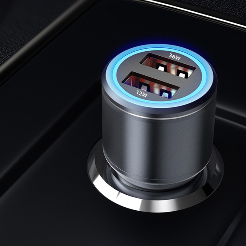 Tẩu Sạc Nhanh 2.4A 12V / 24V QC3.0 USB Bằng Kim Loại Cho Xe Hơi