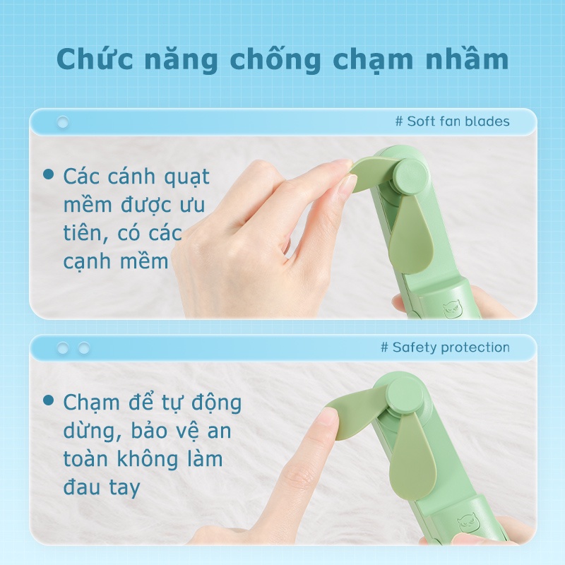 BASIKE Quạt mini cầm tay đầu USB đa năng 1200mAh