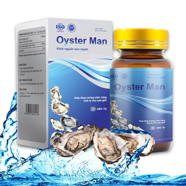 Viên Uống Oyster Man (Hũ 30 Viên) Giúp Tăng Cường Sinh Lý Nam Hiệu Quả & Chống Xuất Tinh Sớm. [Chính Hãng 100%]