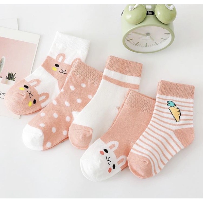 FREE SHIP !!! COMBO 2 ĐÔI TẤT LEN XUẤT HÀN CỔ CAO CHO BÉ HOẠ TIẾT CÀ RỐT CHẤM BI_YẾN SHOP KIDSS (7-10cm)