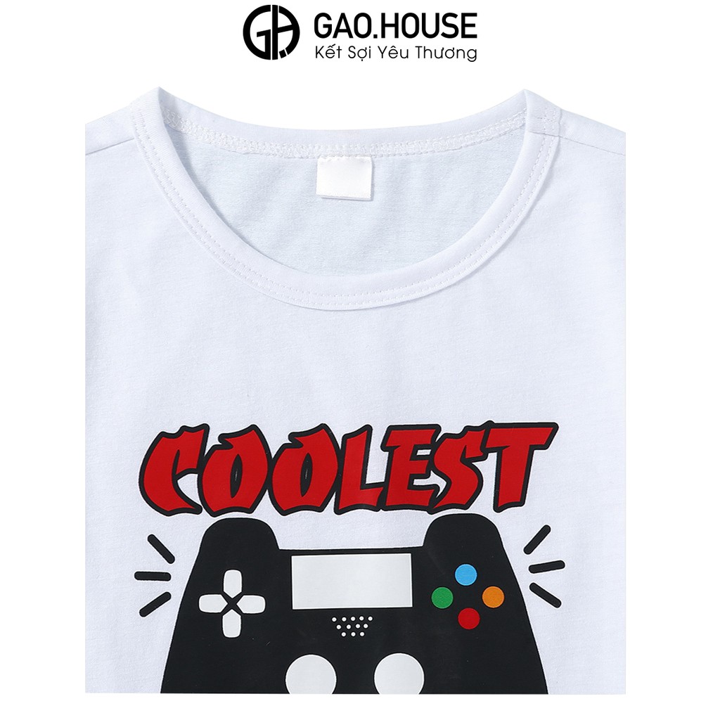 Áo thun trẻ em Gạo House cotton 4 chiều cổ tròn cộc tay Coolest Gamer(T18)