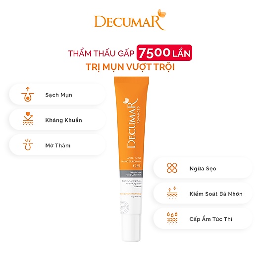 Gel mụn Decumar advanced 20g – giúp mờ thâm, ngừa sẹo tái tạo da dành cho da mụn