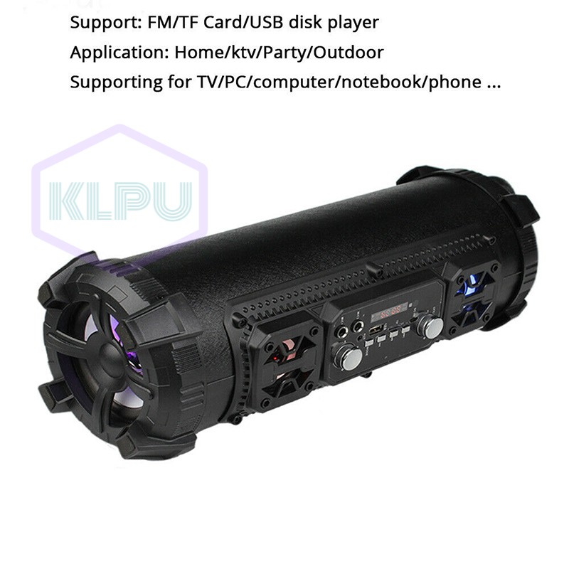 KLPU Wireless Bluetooth Waterproof Portable High-power 15W Music Barrel Speaker for Outdoor #VN