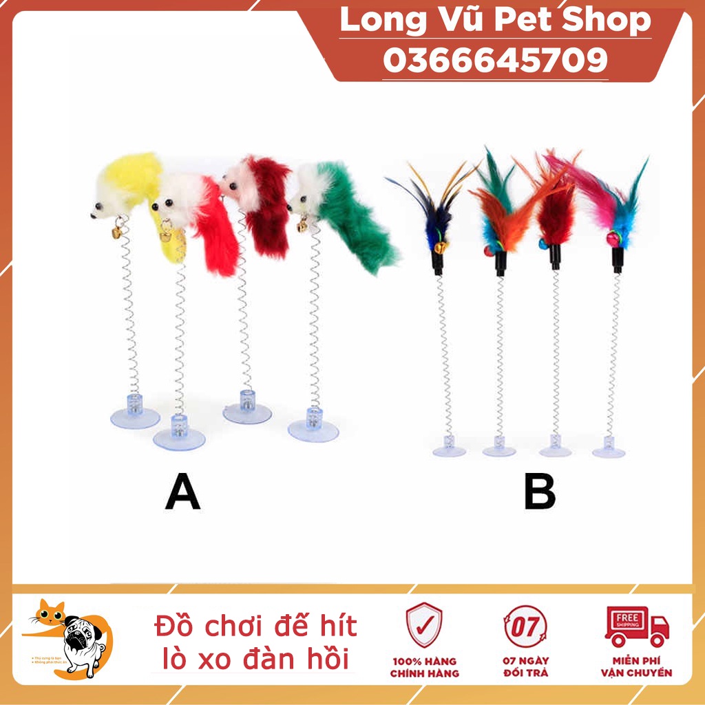 [Mã PET50K giảm Giảm 10% - Tối đa 50K đơn từ 250K] Đồ chơi cho mèo đầu hút có gắn chuột, gắn lông