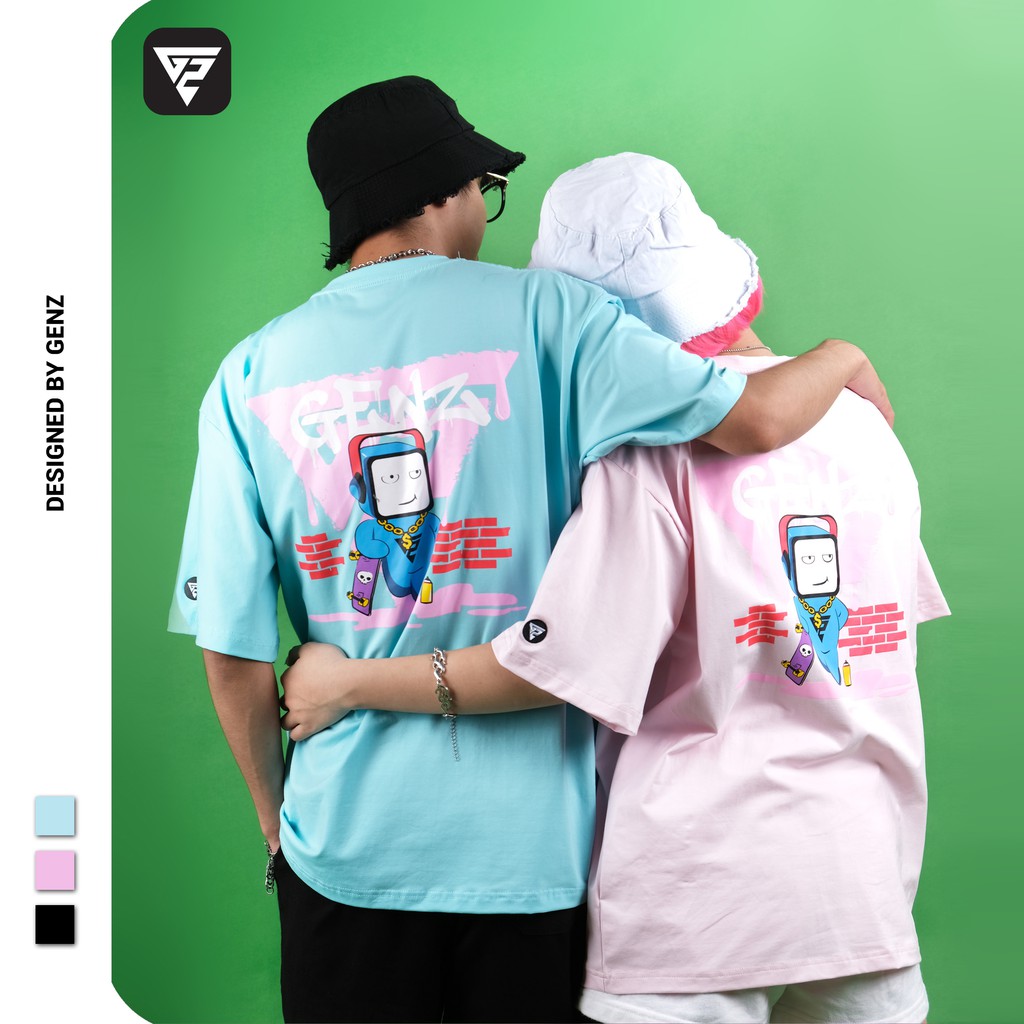 Áo thun tay lỡ GENZ phông Unisex nam nữ Cotton oversize form rộng Graffiti Tee | WebRaoVat - webraovat.net.vn