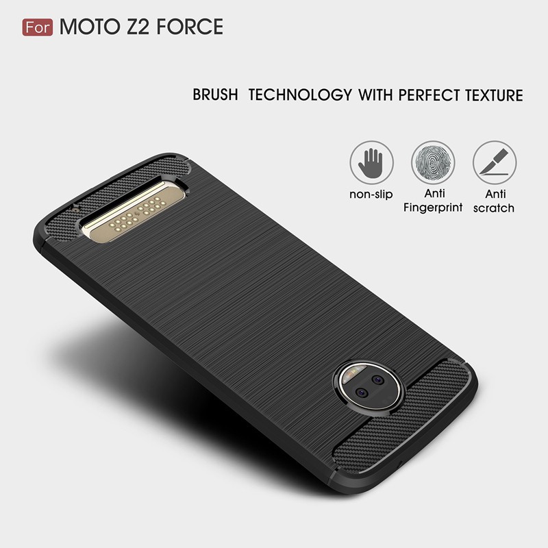 Ốp điện thoại silicon Motorola Moto Z2 Force thiết kế phủ sợi carbon cao cấp